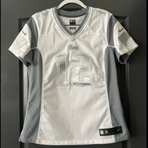 Tom Brady Patriots Special Edition White and Silver Jersey